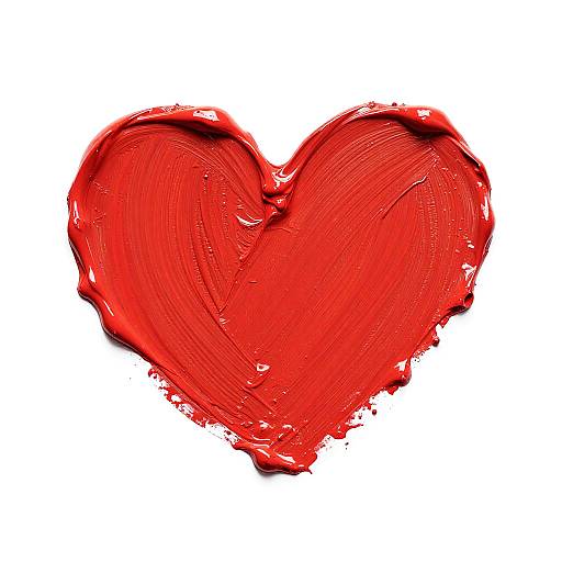 Bold Red Impasto Heart Art