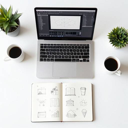 Minimalist Designer's Desk Flat-Lay