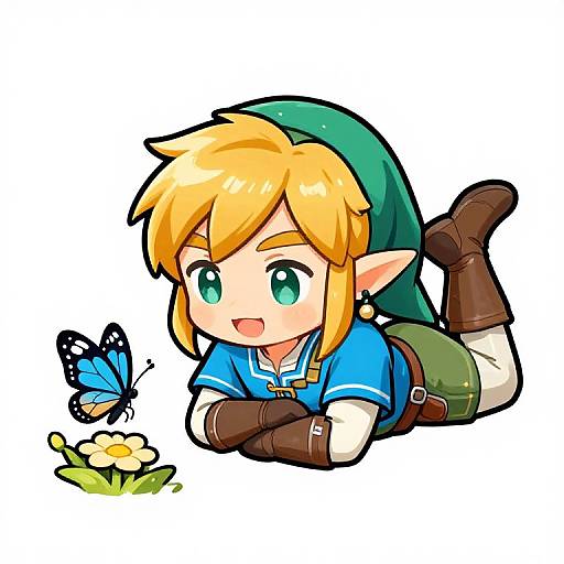 Chibi Link and Butterfly Moment