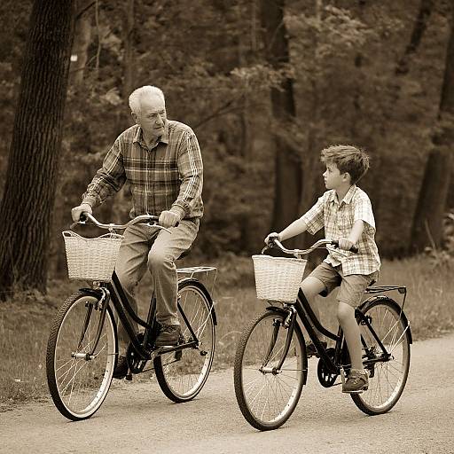 Vintage Bicycle Ride in Forest