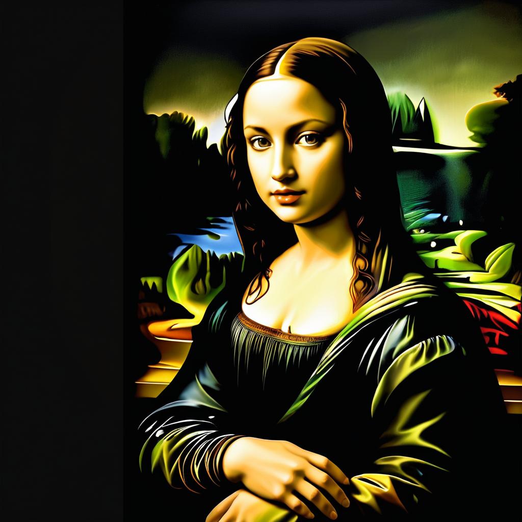 Mona Lisa Reimagined in Caravaggio Style