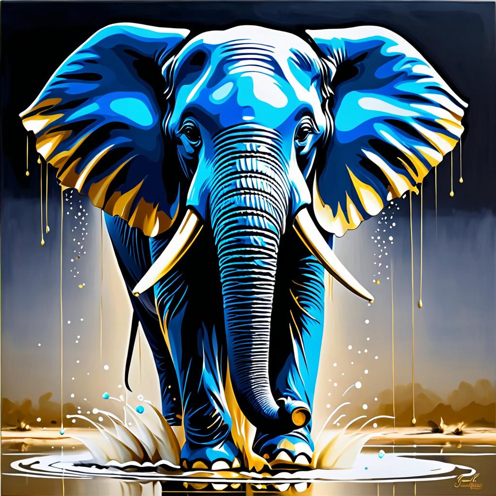 Award-Winning Elephant Oil Painting