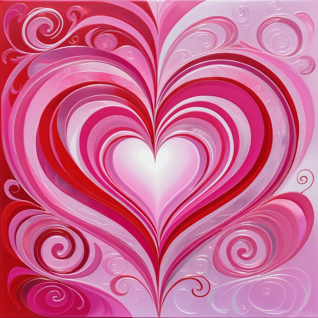 Intertwining Hearts Abstract Art for Love