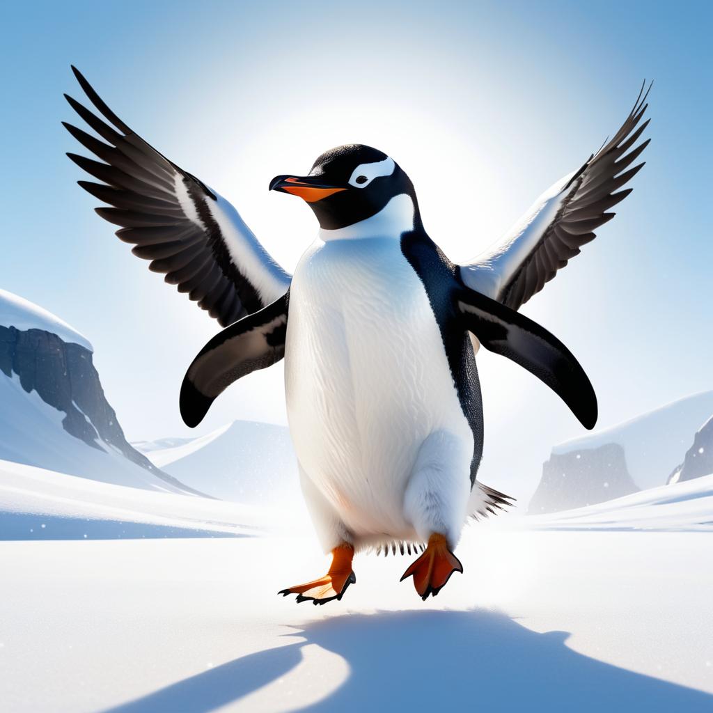 Whimsical Penguin Compass Galloping Adventure