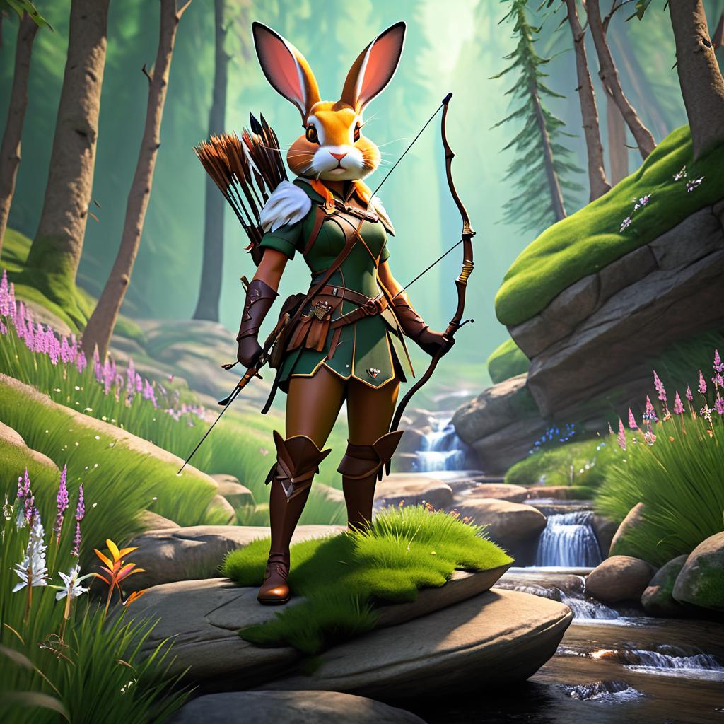 Heroic Rabbit Hunter in Enchanted Forest