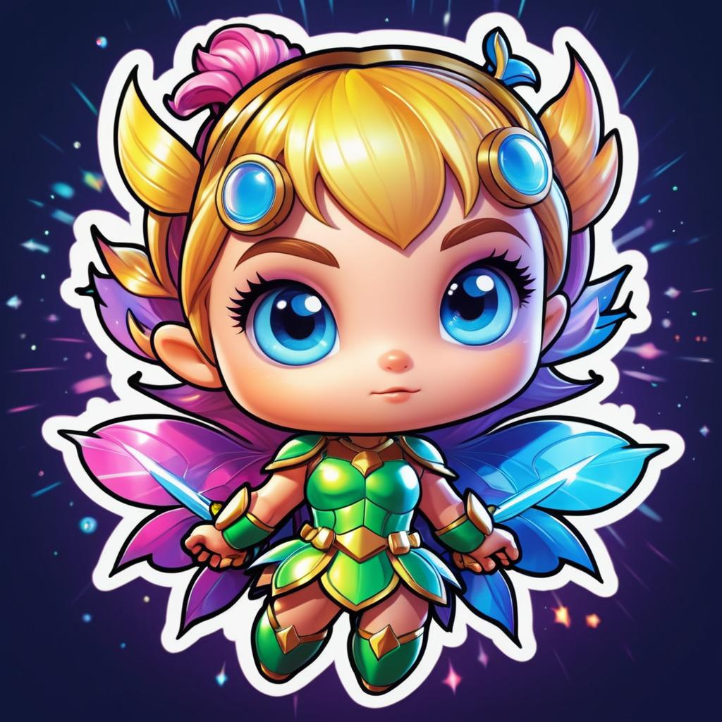 Cute Fairy Superhero Sticker Art