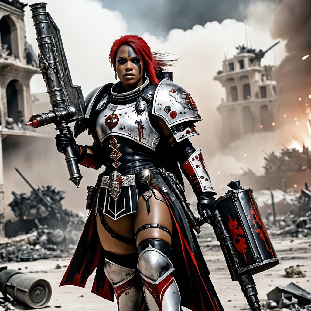 Valiant Sister of Battle in Combat Scene