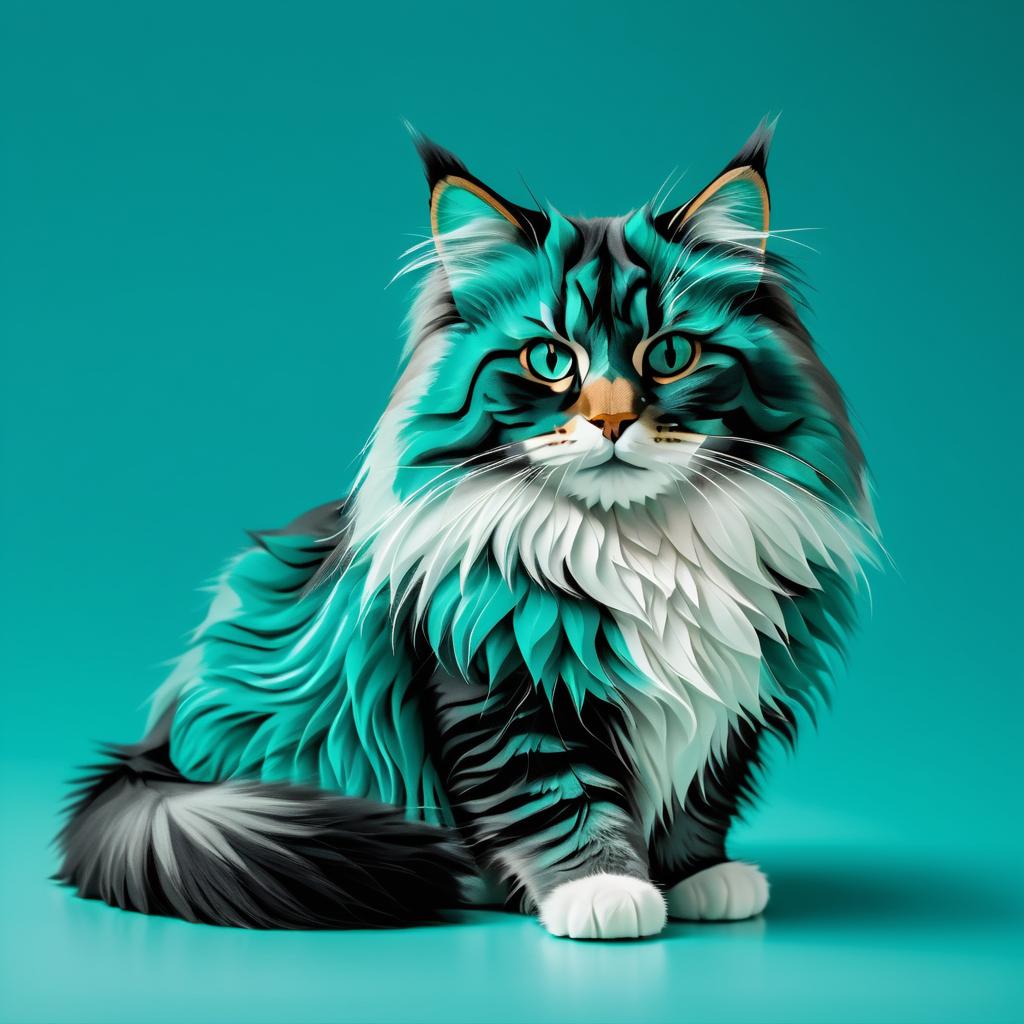 Stunning Portrait of a Norwegian Forest Cat