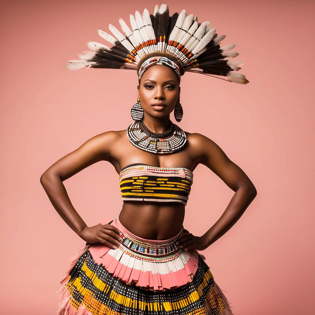 Confident Zulu Woman in Vibrant Attire