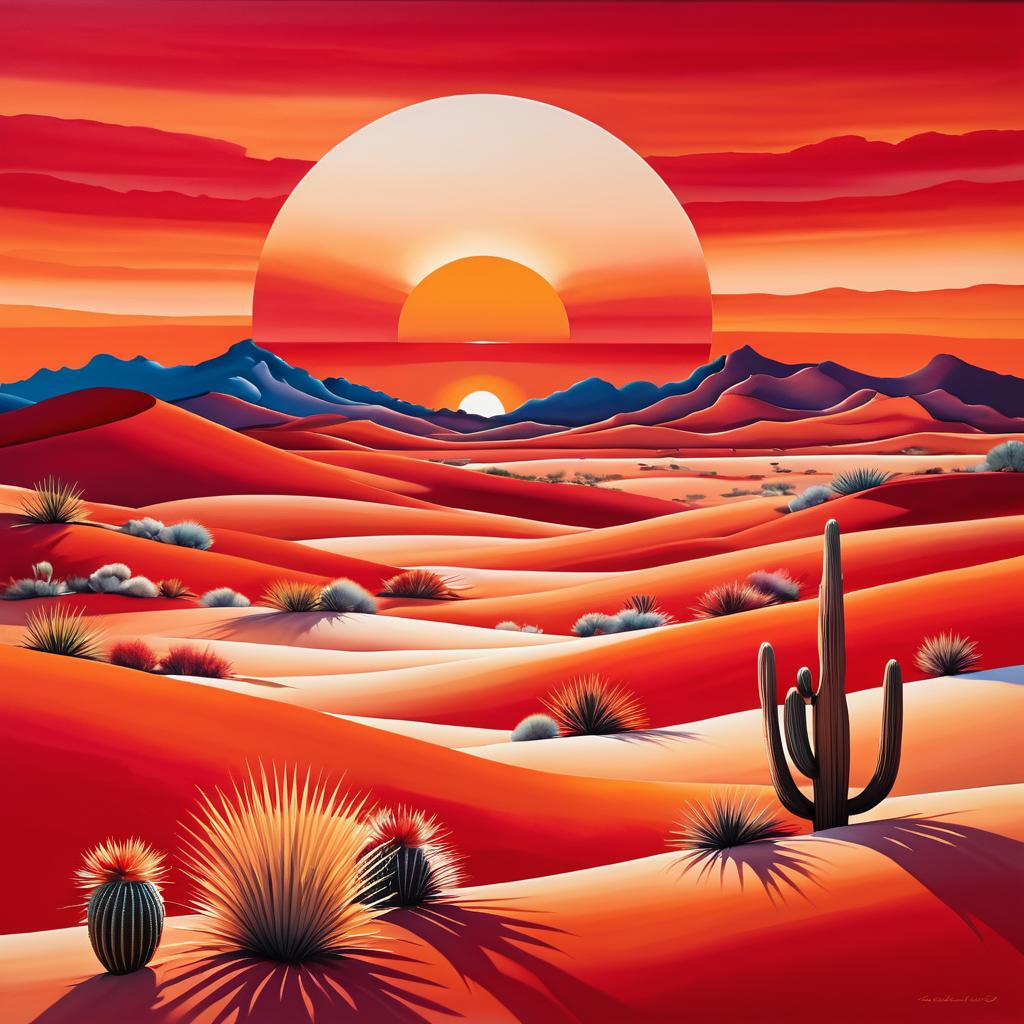 Vibrant Desert Landscape in O'Keeffe Style