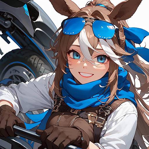Anime Horse Girl Riding Motorcycle