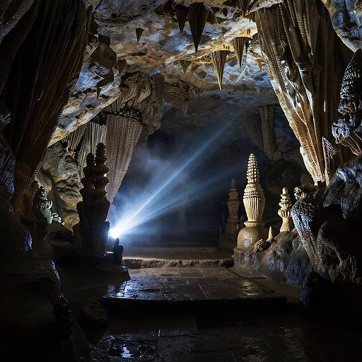 Gothic Limestone Cavern at Dusk