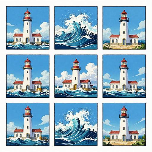 Stormy Coastal Lighthouse Storyboard Sketches