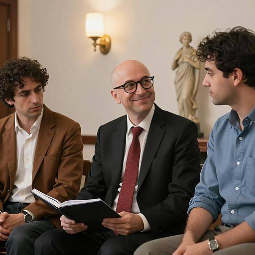 Three Men in a Meeting Room