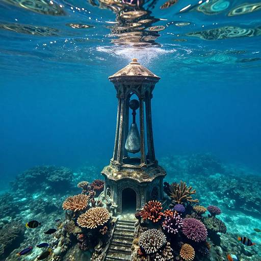 Surreal Underwater Tower Dreamscape
