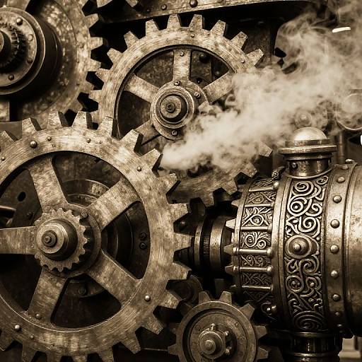 Steampunk Gears in Vintage Motion