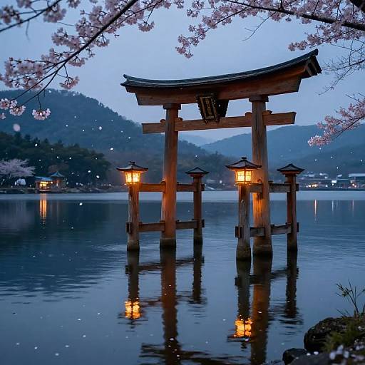 Takumi's Lakeside Shrine at Twilight