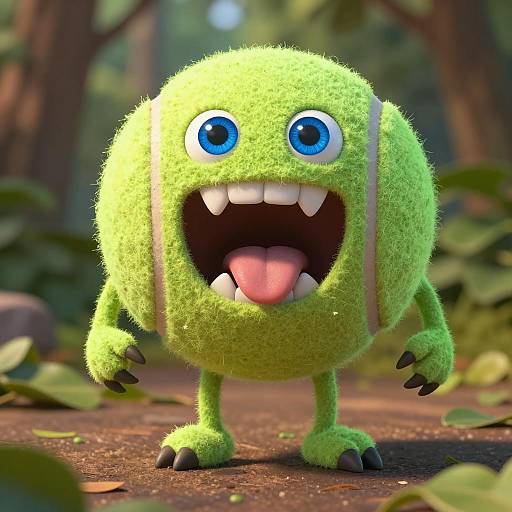 Realistic Tennis Creature in Nature