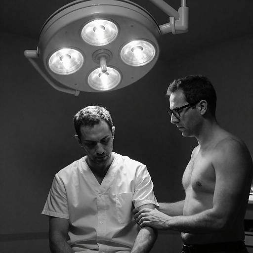 Intense Medical Scene in Black-and-White