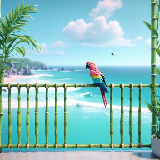 Vibrant Beachside Villa with Parrot Vibrant Beachside Villa with Parrot