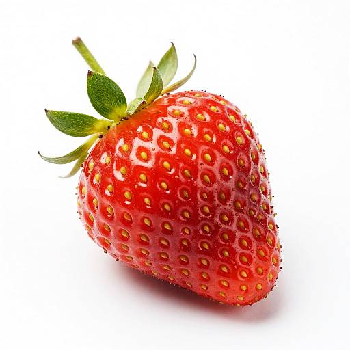 Glossy Red Strawberry on White Background