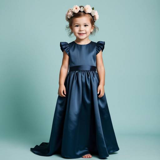 Toddler in High Fashion Satin Gown
