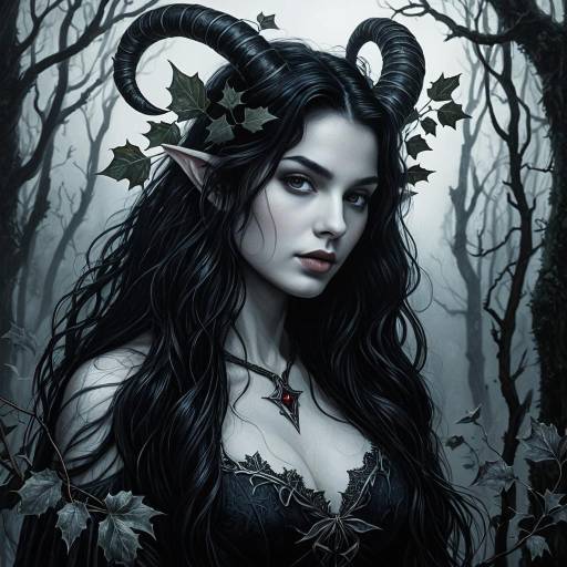 Enigmatic Nymph in Moonlit Forest