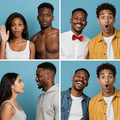 Diverse Couples in Colorful Collage