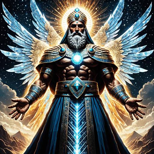 Anu God of Mesopotamia with Divine Radiance