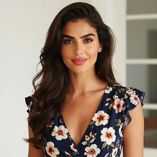 Beautiful Woman in Floral Dress
