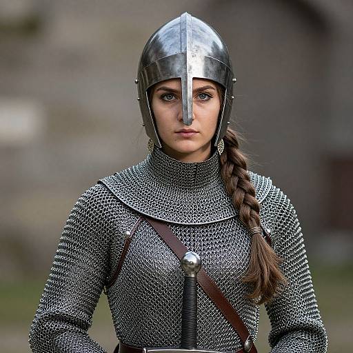 Realistic Female Knight in Chainmail Armor