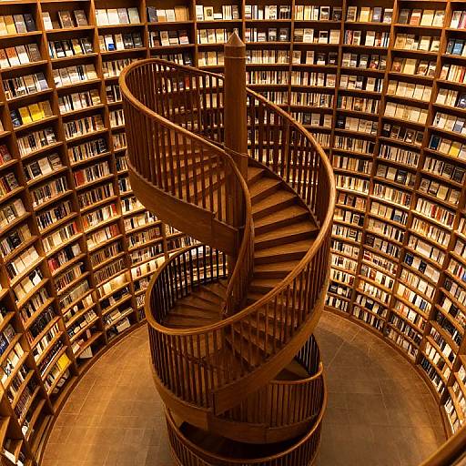 Endless Library with Spiraling Staircases