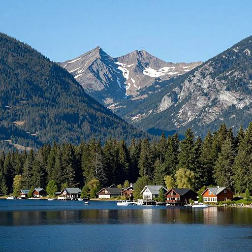 Tranquil Lakeside Mountain Village