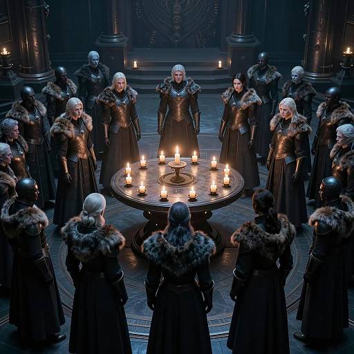 Mysterious Gathering of Armored Figures