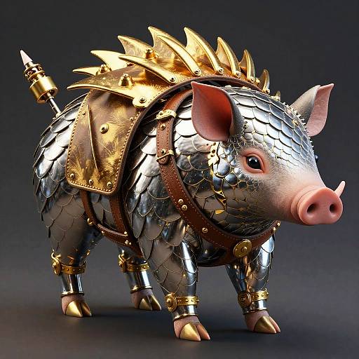 Nanochrome Pangolin Courier in Gilded Exosuit