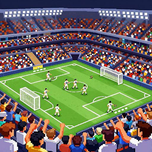 Real Madrid Pixel Art Stadium Celebration