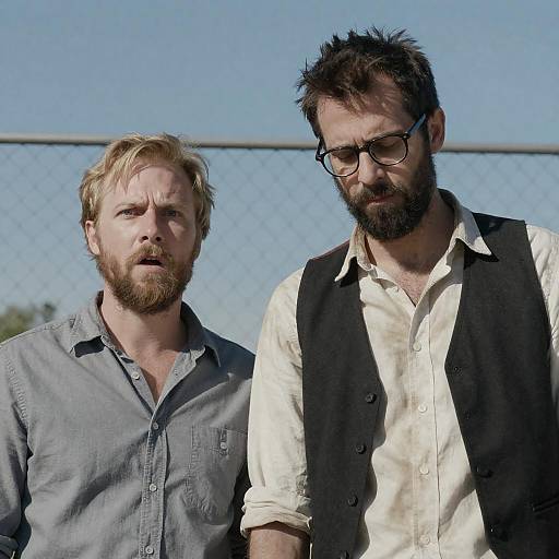 Two Men Outdoors with Rugged Appearances