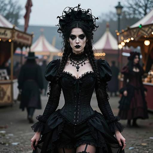 Victorian Gothic Woman at Vintage Carnival