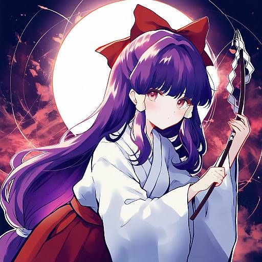 Illustration of Hakurei reimu (pc-98), touhou in the style of Uranaishi (miraura)