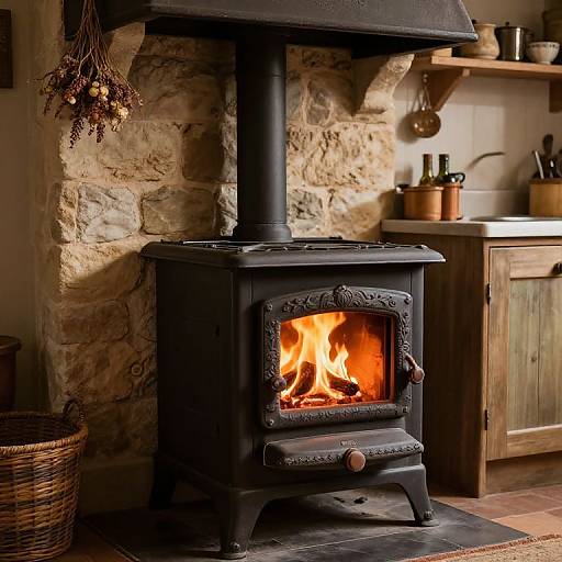 Vintage Cuisiniere Stove in Rustic Kitchen