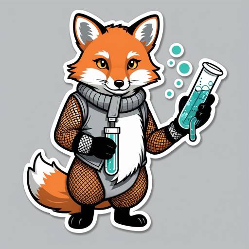 Kawaii Fox Scientist Sticker