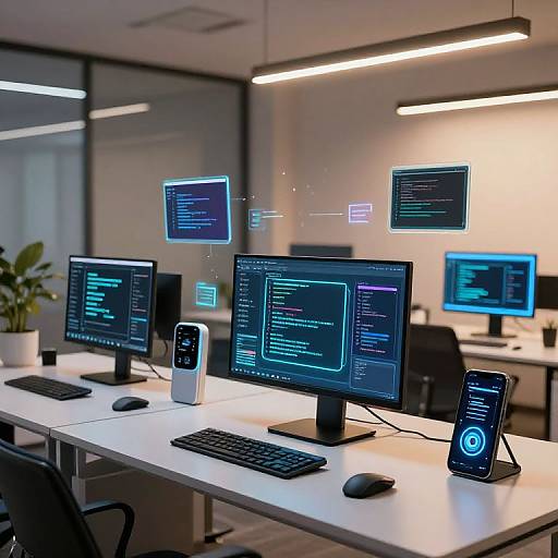 Futuristic AI-Powered Digital Workspace