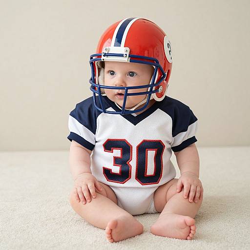 Adorable Baby in Football Costume