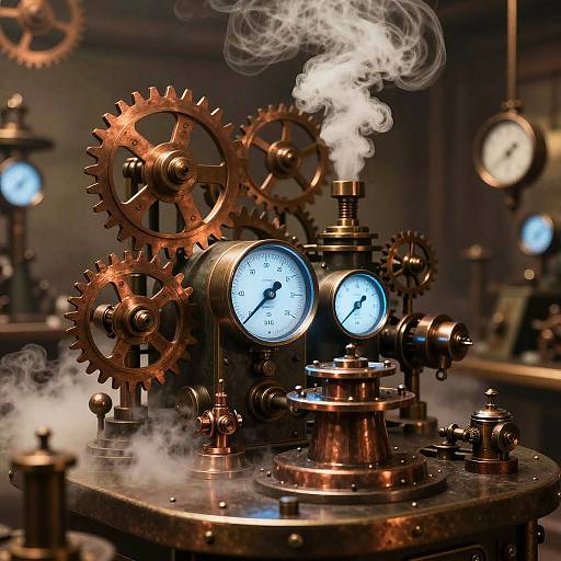 Steampunk Laboratory with Intricate Machinery