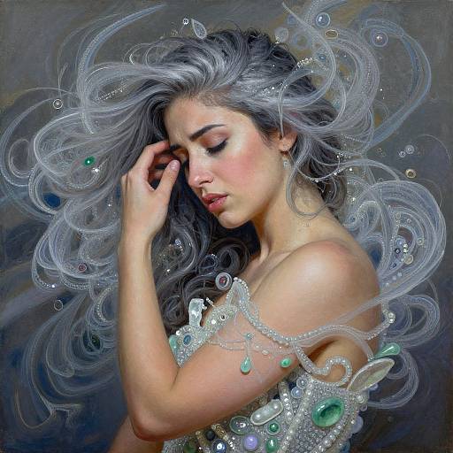 Elegant Middle Eastern Woman in Surreal Art