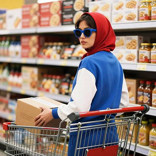 Grocery Store Fashion: A Woman's Snapshot