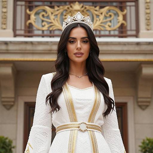 Regal Woman in Ornate Setting