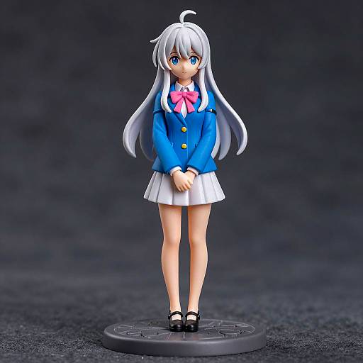 Anime Figurine of Shy Girl with White Hair
