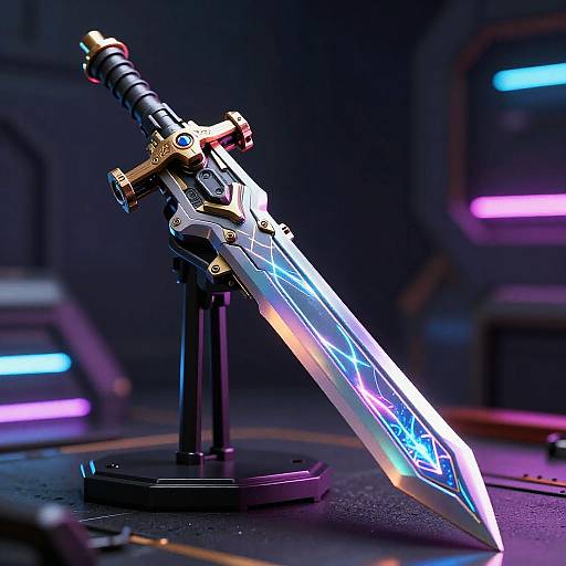 Iridescent Sci-Fi Gun Sword