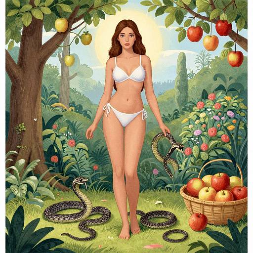 Eve with Snakes and Apples Garden
